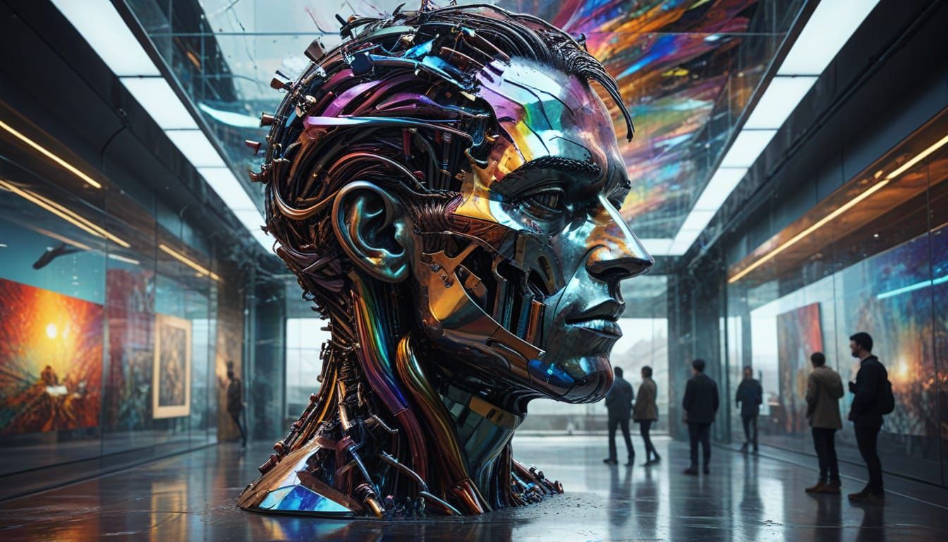 Metal Head Sculpture