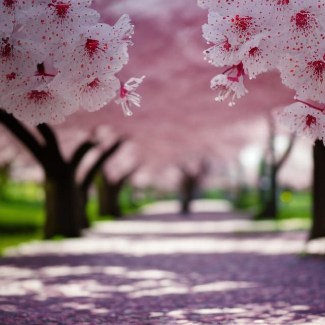 Hyperrealistic Cherry Blossom Tree Photo