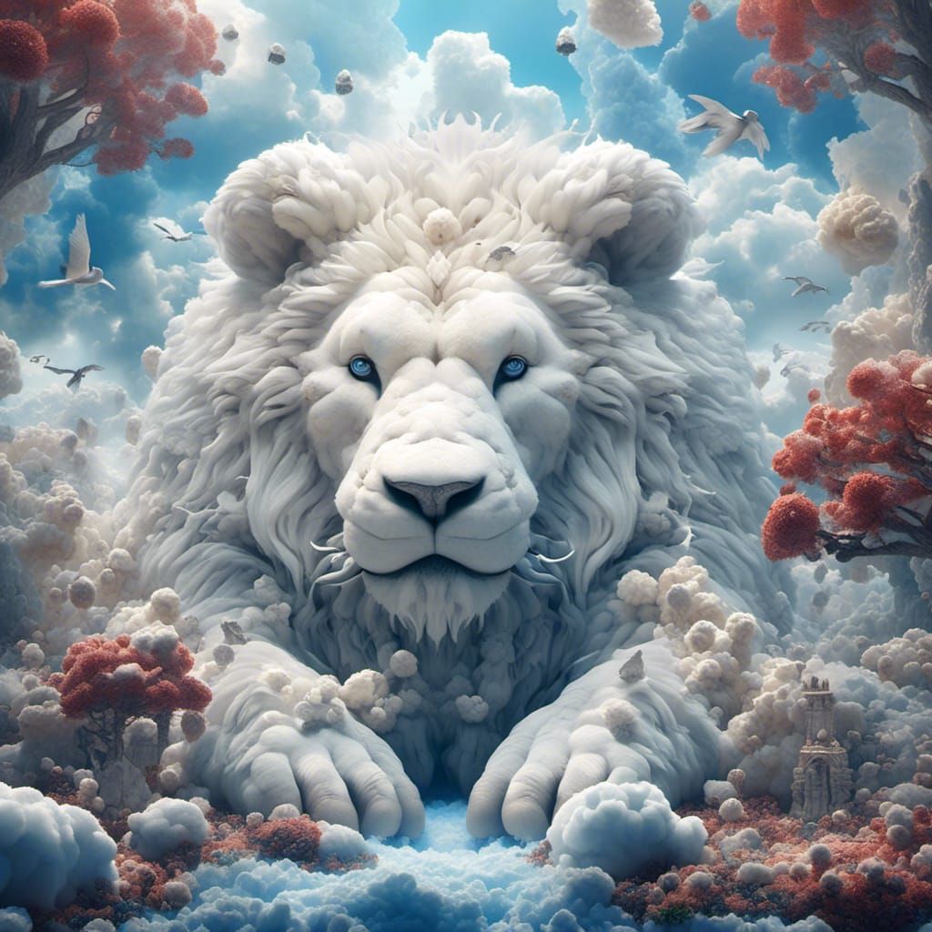 Fantastical Cloud Animals in Detailed Matte Painting