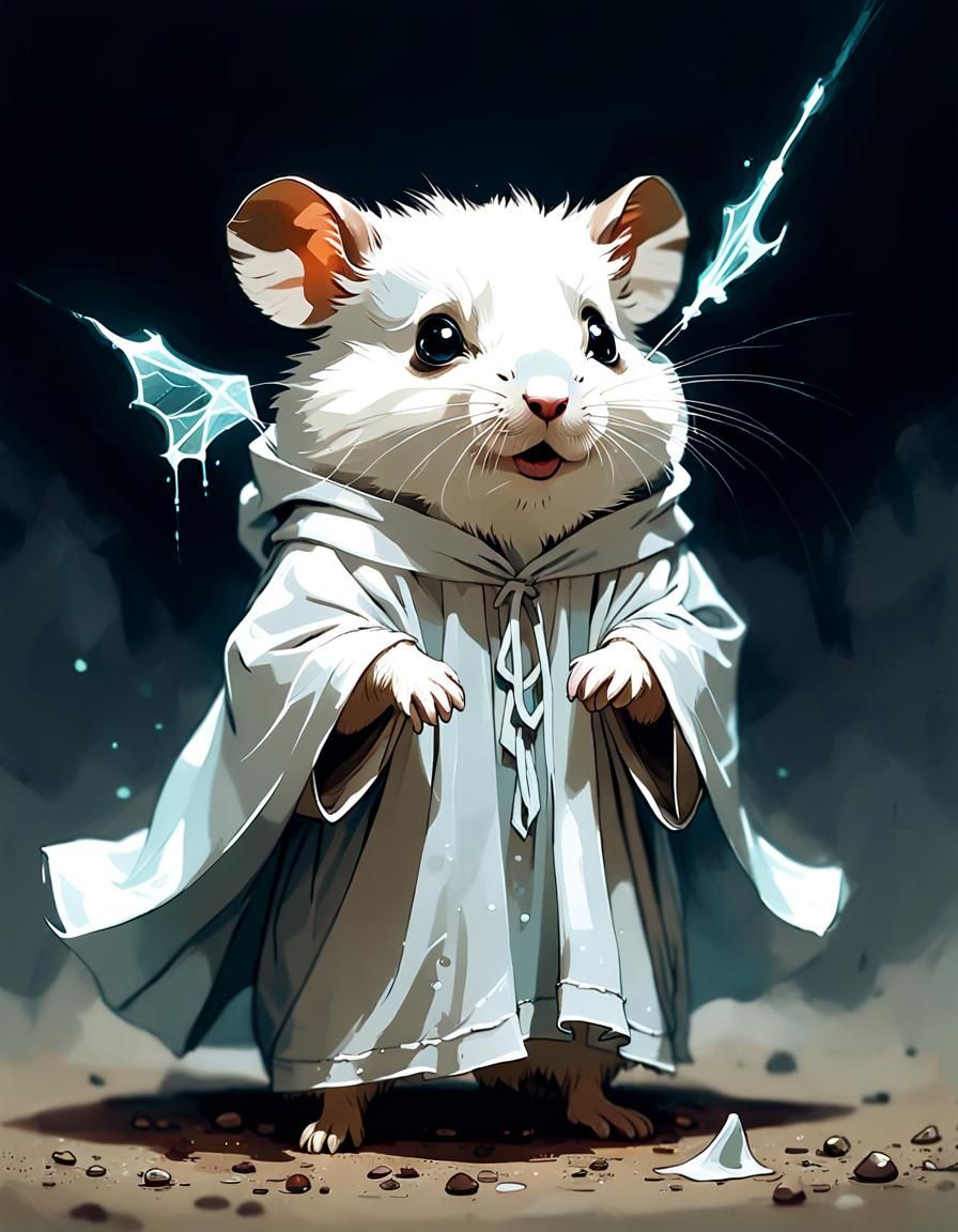 Hamster Sheet Ghost Digital Art Illustration