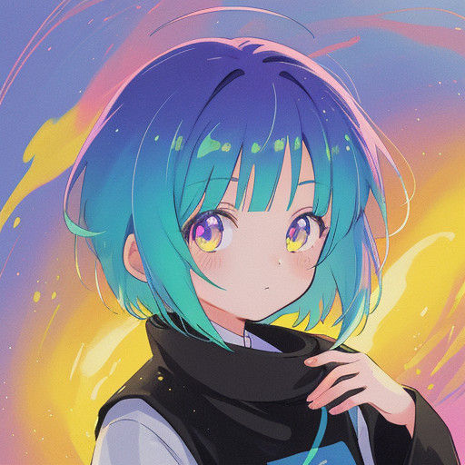 Vibrant Anime Portrait in High Contrast Cinematic Style