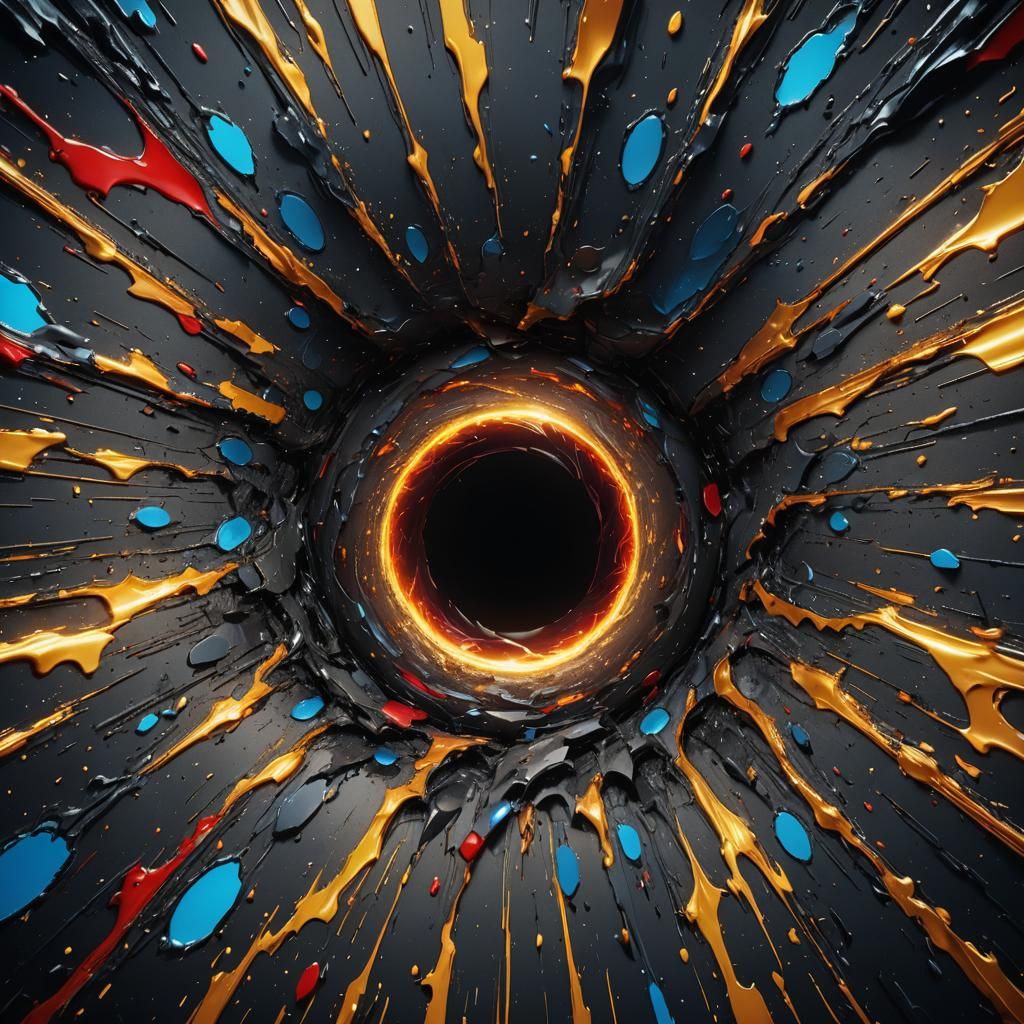 Abstract Colorful Black Hole in High Resolution