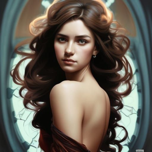 Portrait of a Passionate Spanish Princess as Pencil Sketch