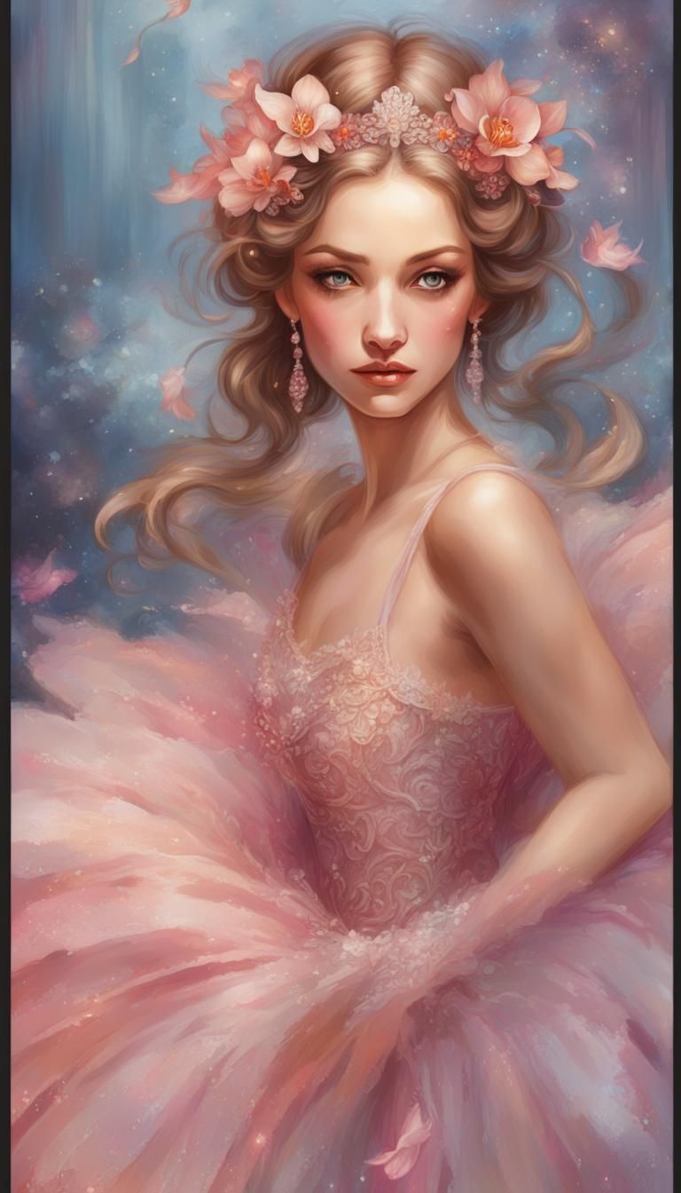 Elegant Woman in Masquerade as Digital Art