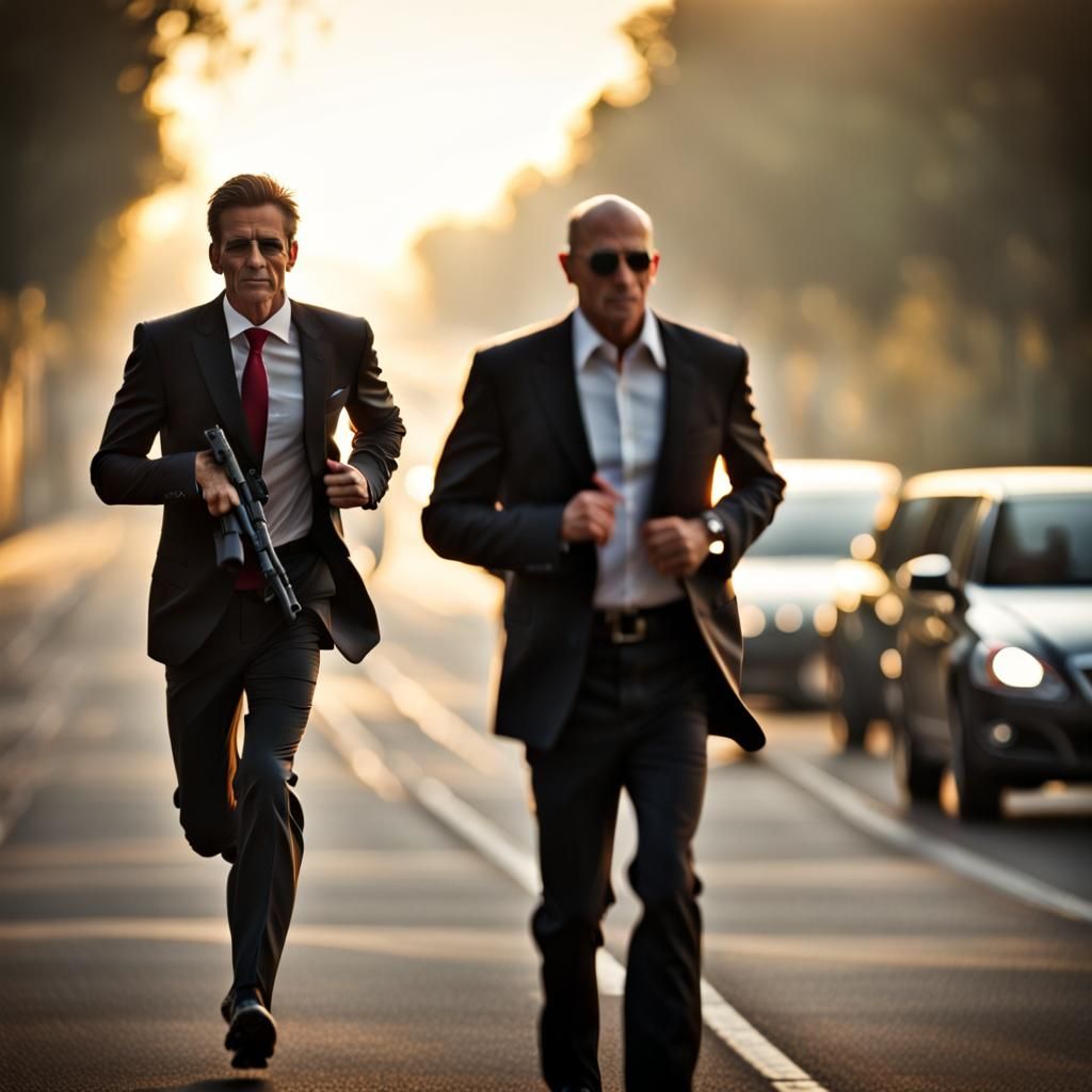 A rich man is being followed by a Hitman while out on his mo...