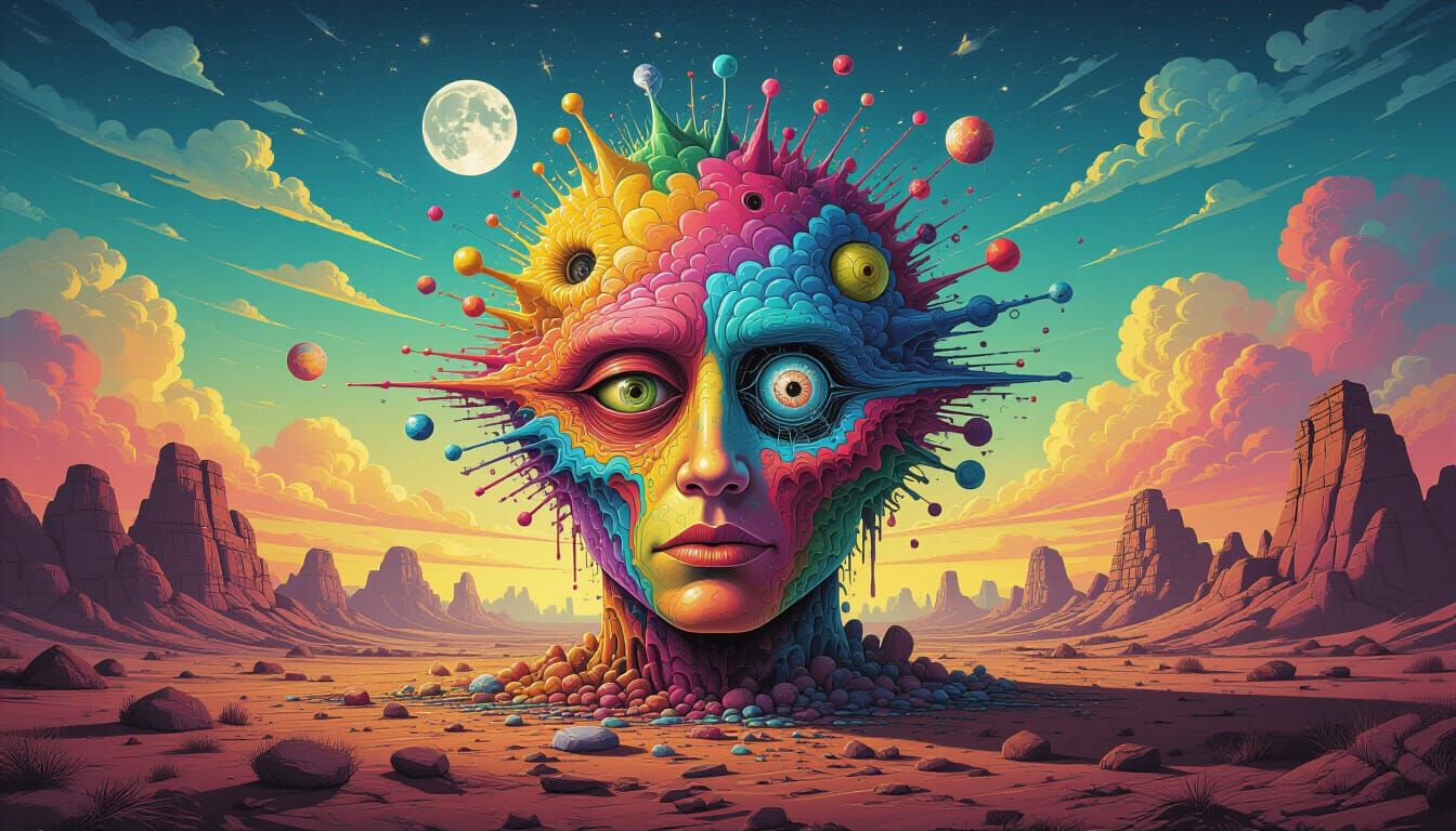 Surreal and Vividly Colorful Abstract Dreamscape