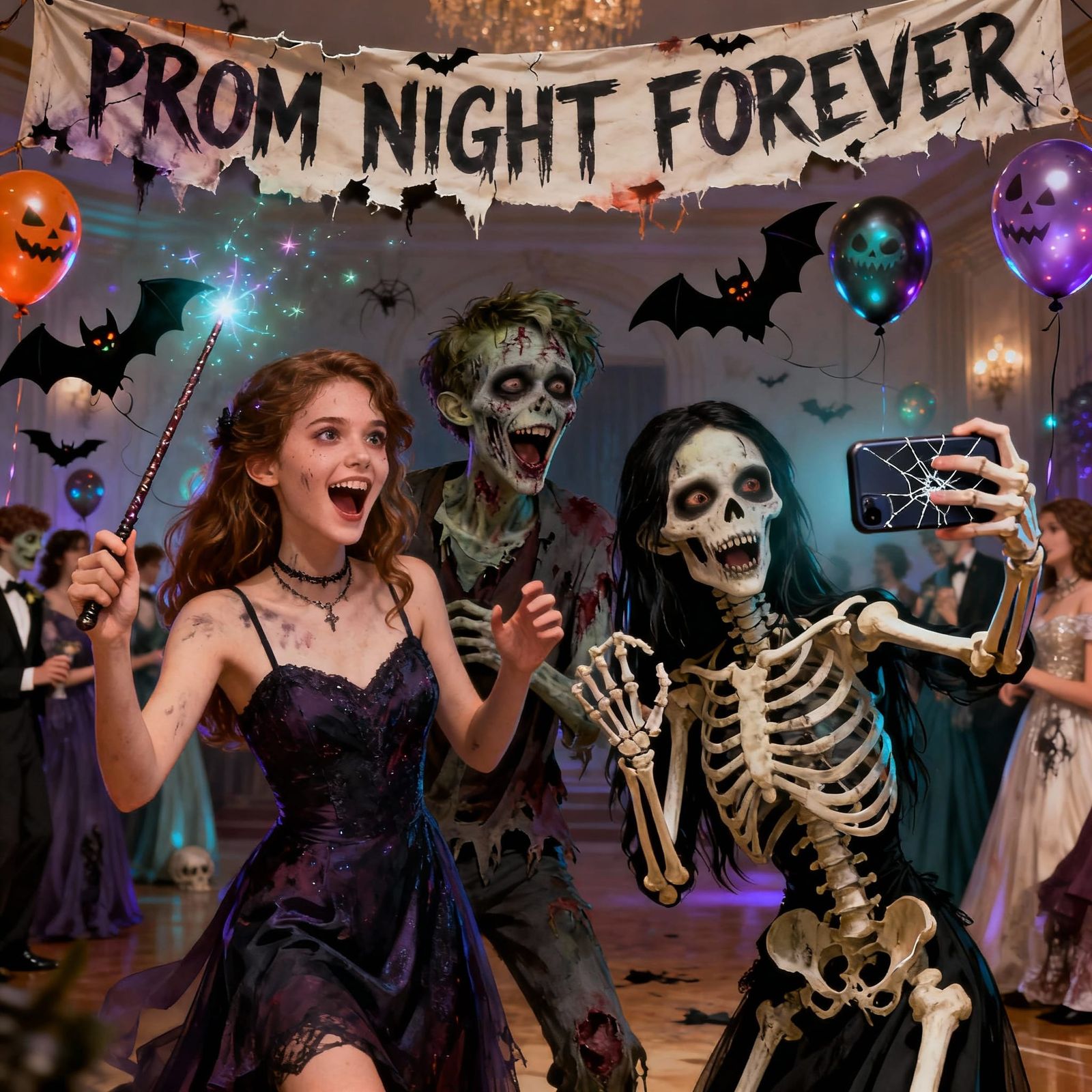 Undead Friends Prank Prom with Bat Balloons