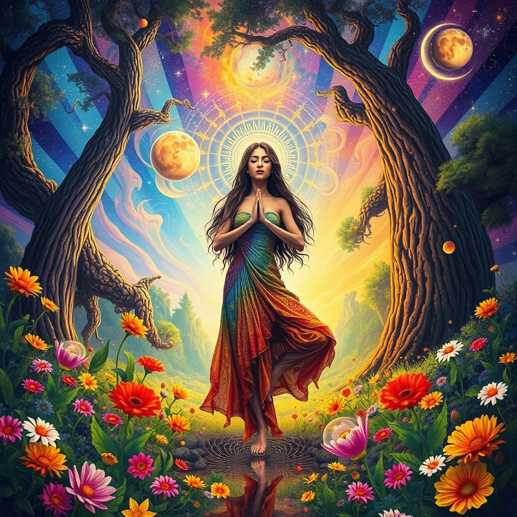 Cosmic Yoga: A Holographic Astral Illustration