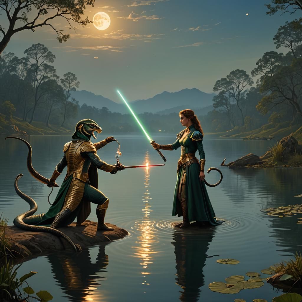 Cobra and Leprechaun Duel with Laser Sabers