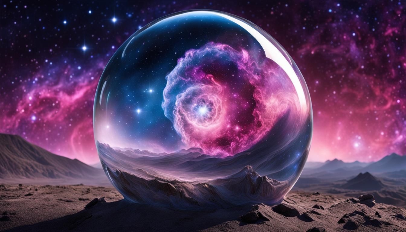 Glass Bubble Nebula with Swirling Vortex