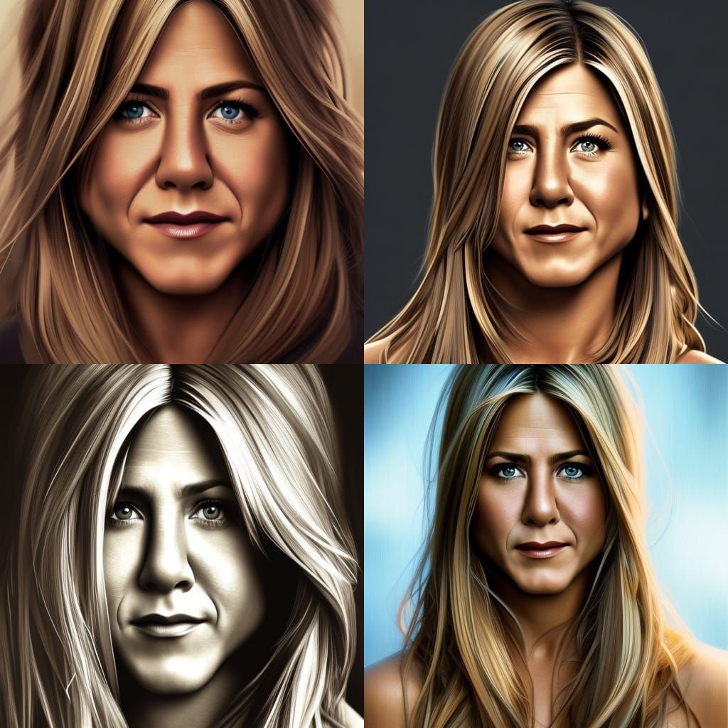 Jennifer Aniston Portrait in Digital Art Style