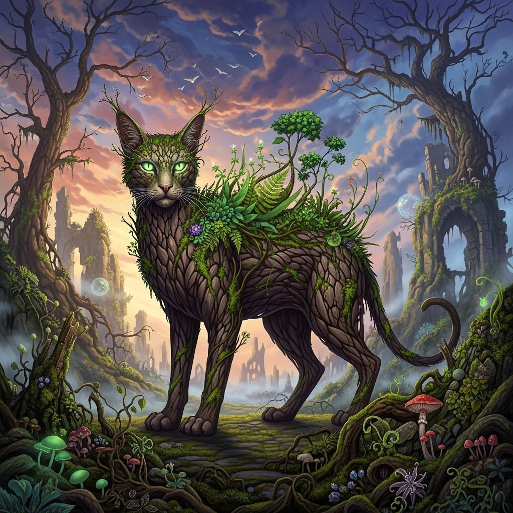 Botanical Cat: A Living Ecosystem in Surreal Landscape