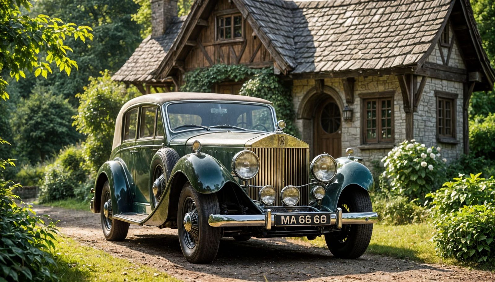 Luxurious Elven Rolls Royce in Enchanted Forest