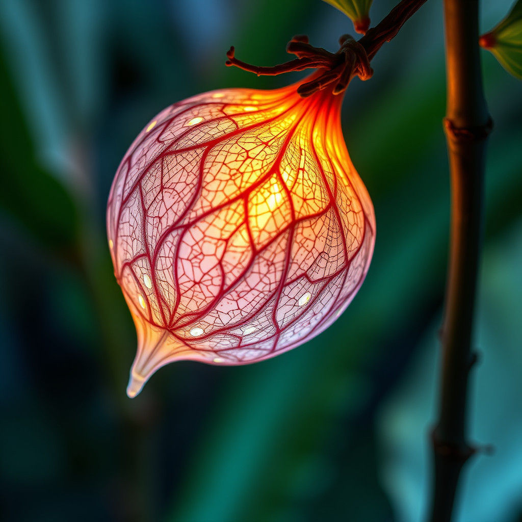 Bioluminescent Seedpod: Intricate Digital Art
