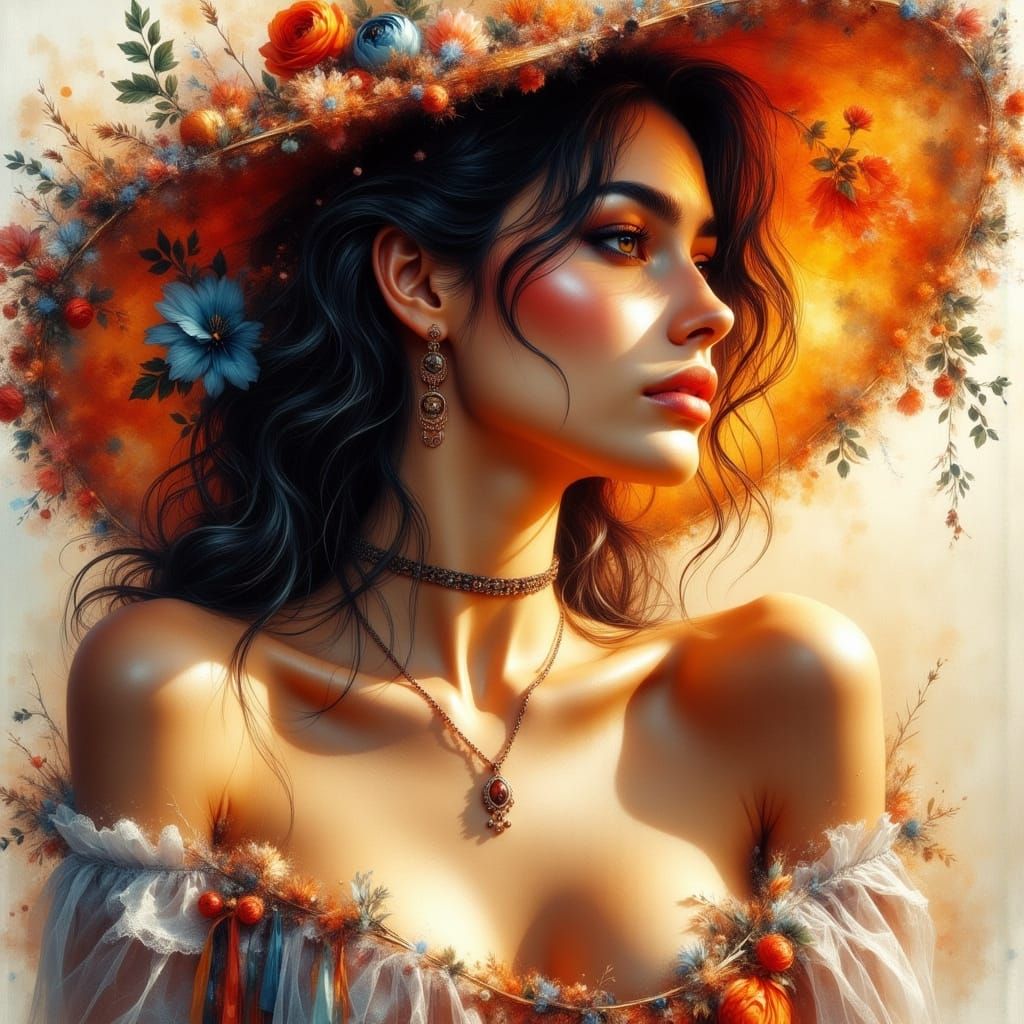 Ethereal Portrait of Woman in Digital Art Style