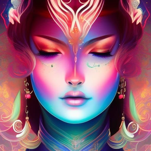 Ardhanarishvara: Cosmic Union in Digital Painting