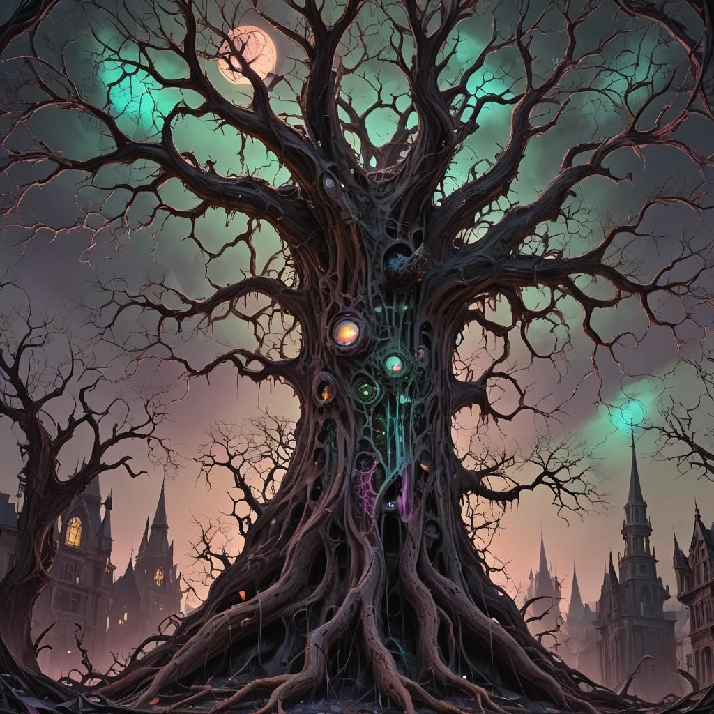 Lovecraftian Entities in Decaying Neon Tree