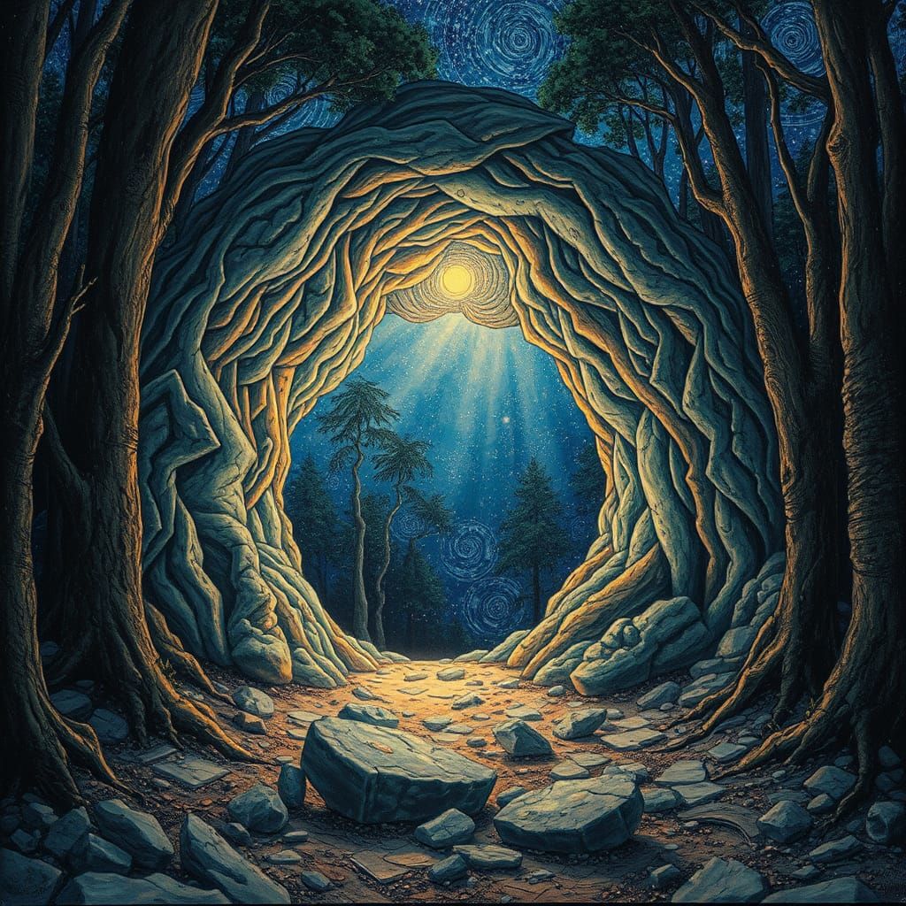 Stone Portal to Another World: Maximalist Astral Art