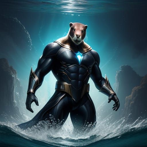 Captain Loutre: Otter Superhero in Dynamic CGI Rendering