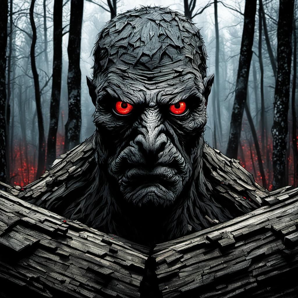 Sinister Red Eyes in Dark Woods