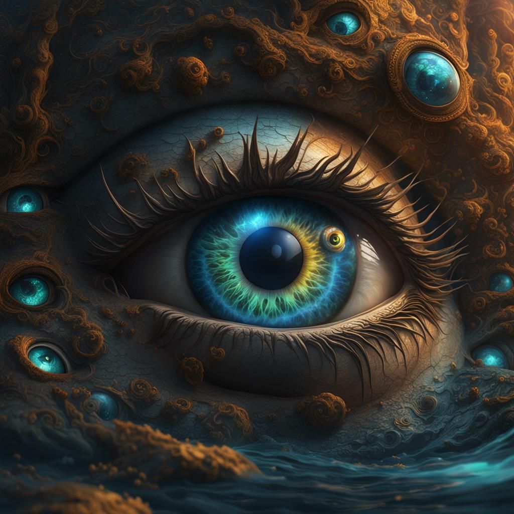 Detailed Eyes in a Fantastical Digital Painting