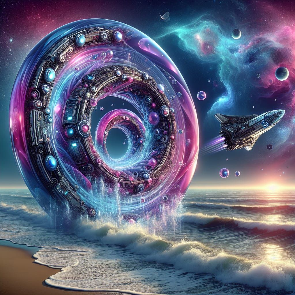 Alien teleportation warp portal, interstellar portal, the wo...