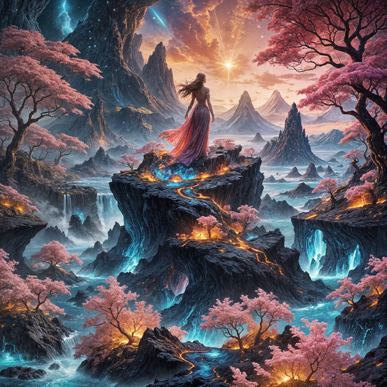 Lava Woman on Volcanic Island: Fantasy Concept Art