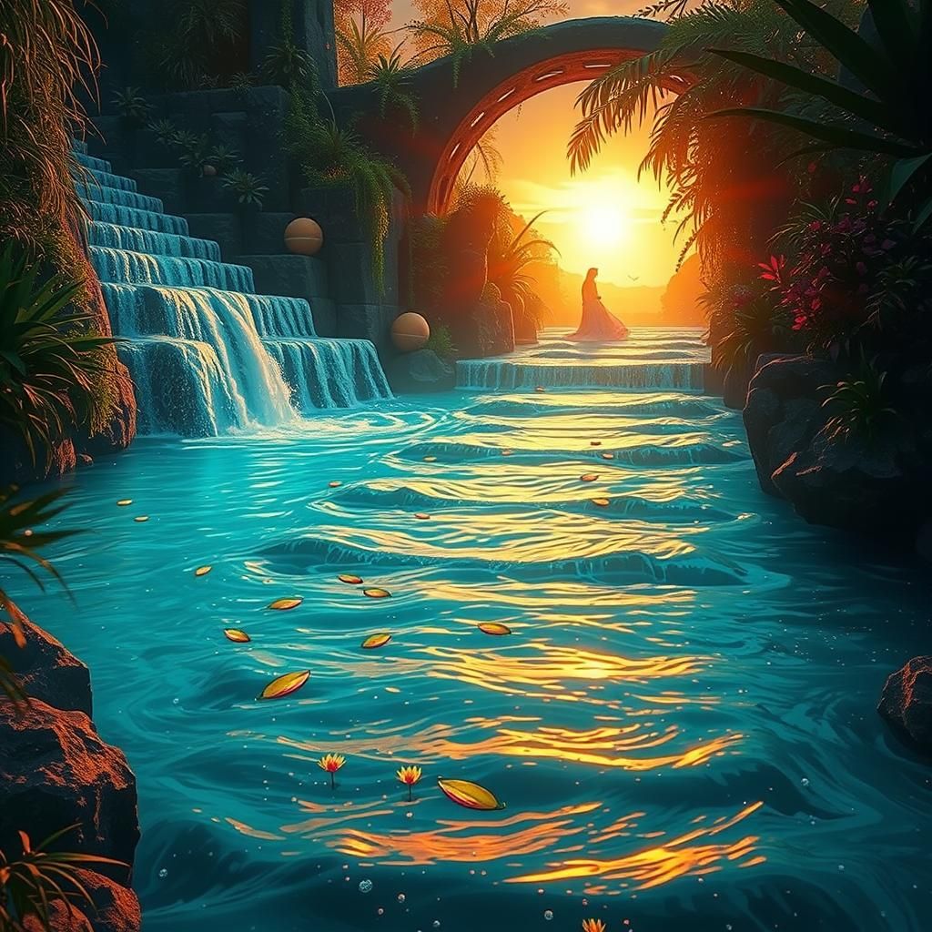 Misty Aquatic Realm in Dreamlike Matte Painting