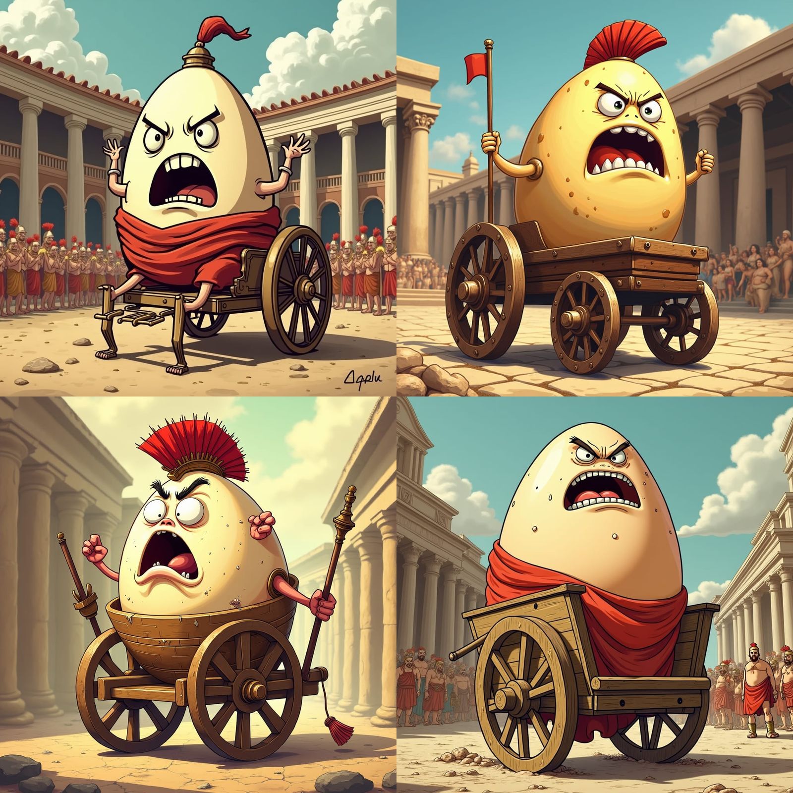 Angry Egg Emperor in Rome: Sergio Aragones Style