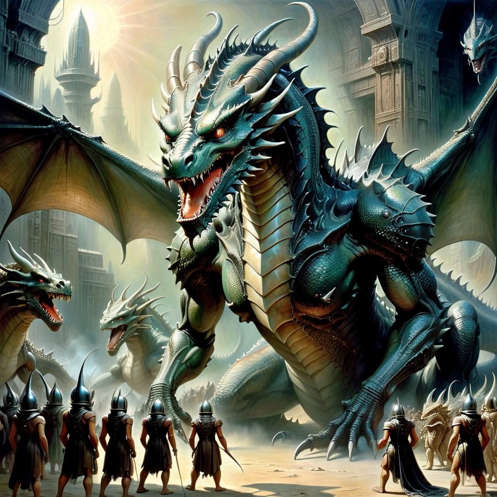 Epic Sci-Fi Dragon War in Ancient Times