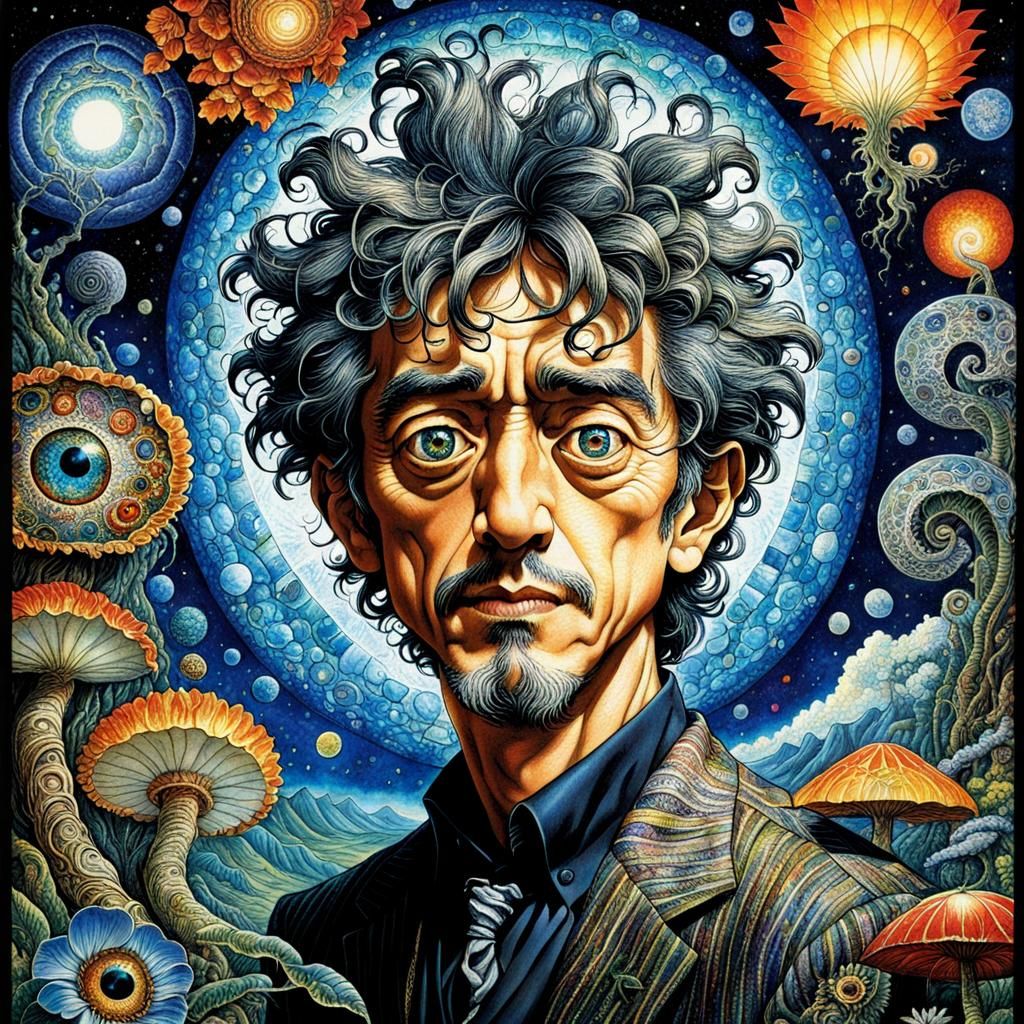 Surreal Man Portrait in a Dark Fantasy Style