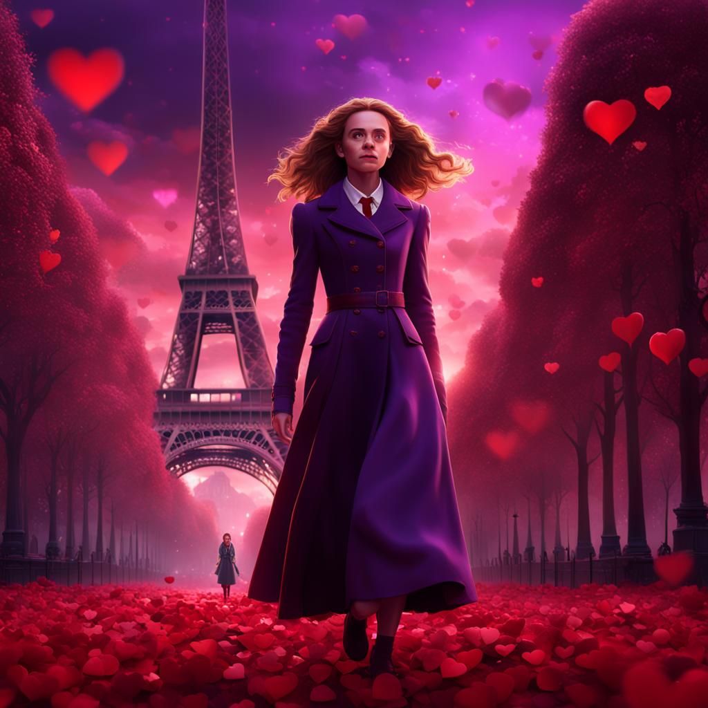 Hermione Granger's Valentine's Day in Paris: Digital Art