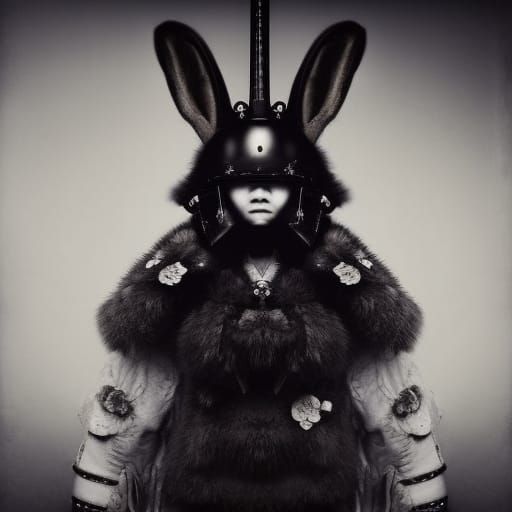 Dark Samurai Rabbit with Katana Sword