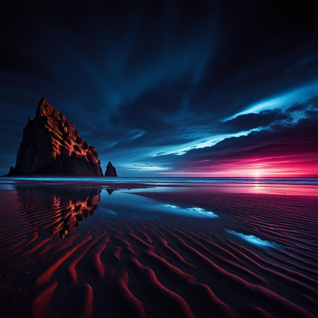 Desolate Coastal Beach Matte Painting