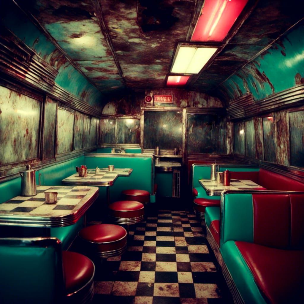 Macabre 1950s Diner Scene