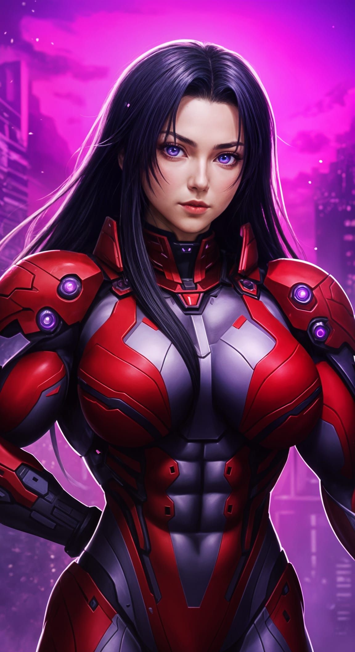 Futuristic Anastasia Leonova in High Tech Battlesuit