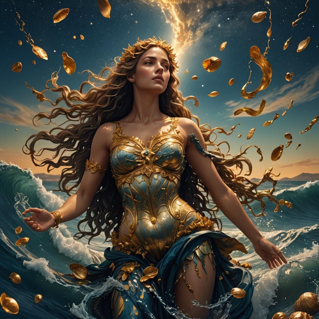 Aphrodite Rising: A Hyper-Realistic Digital Painting