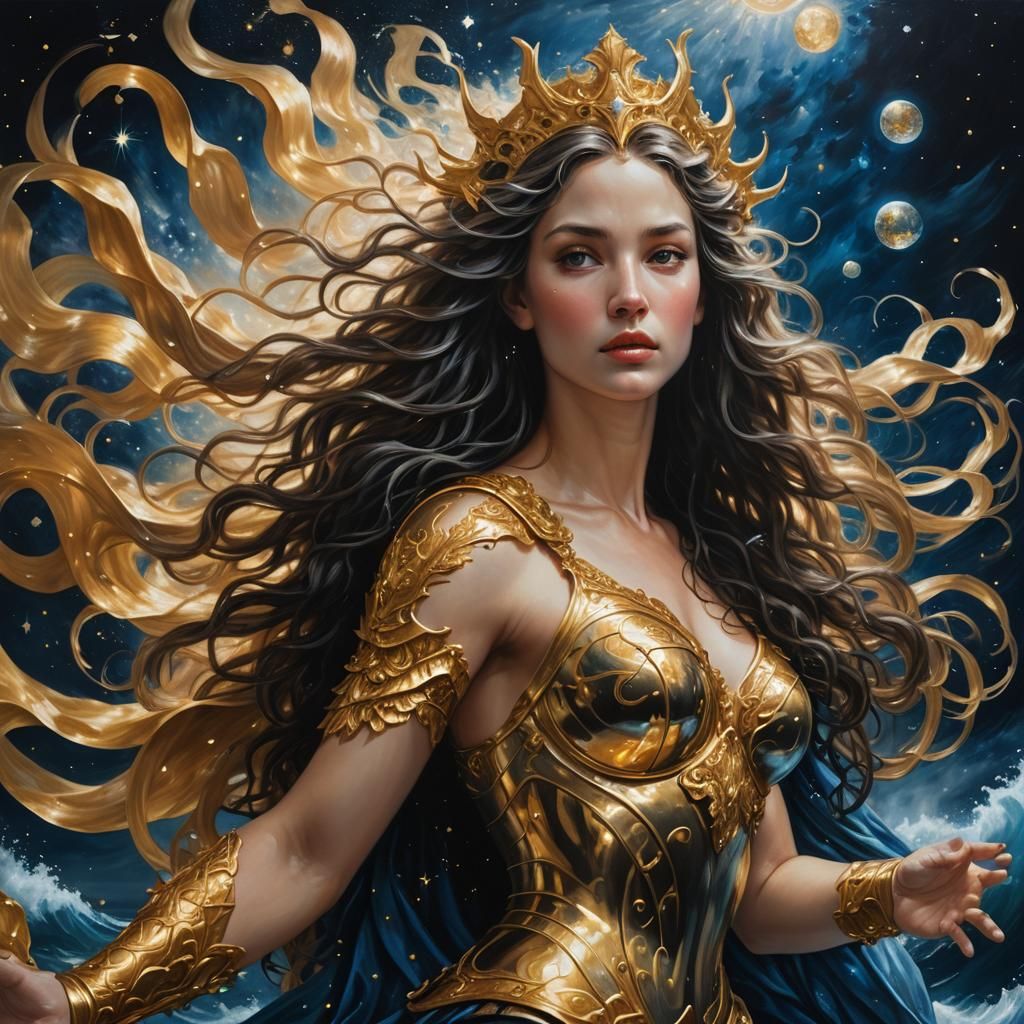 Aphrodite Rising: Hyperrealistic Oil Painting