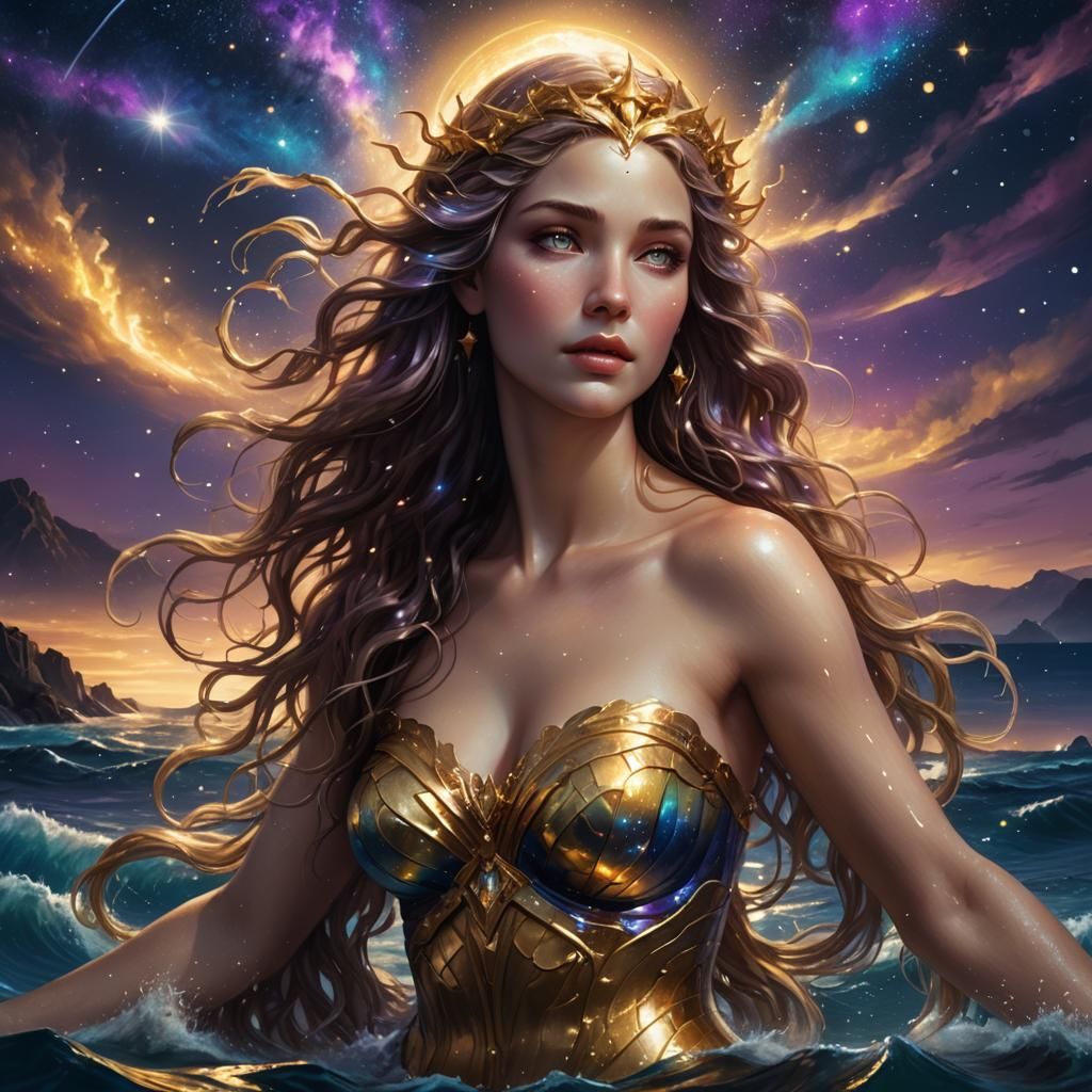 Aphrodite Rising: Fantasy Art in Black and Gold