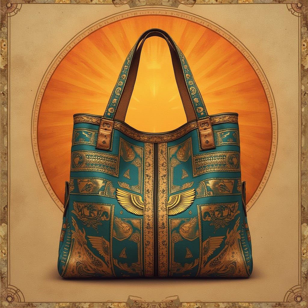 Egyptian-Inspired Handbag in Warm Sunset Hues