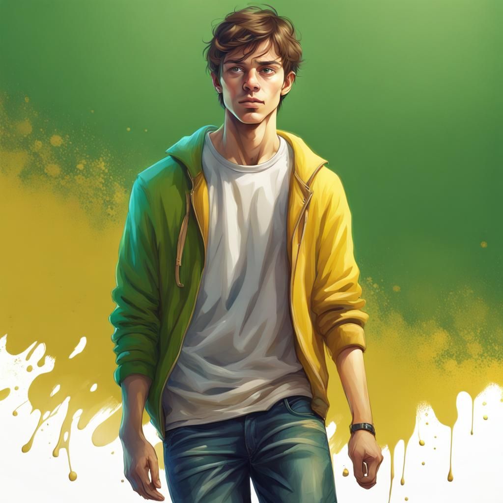 Teenager with Sweater in Hyperrealistic Style