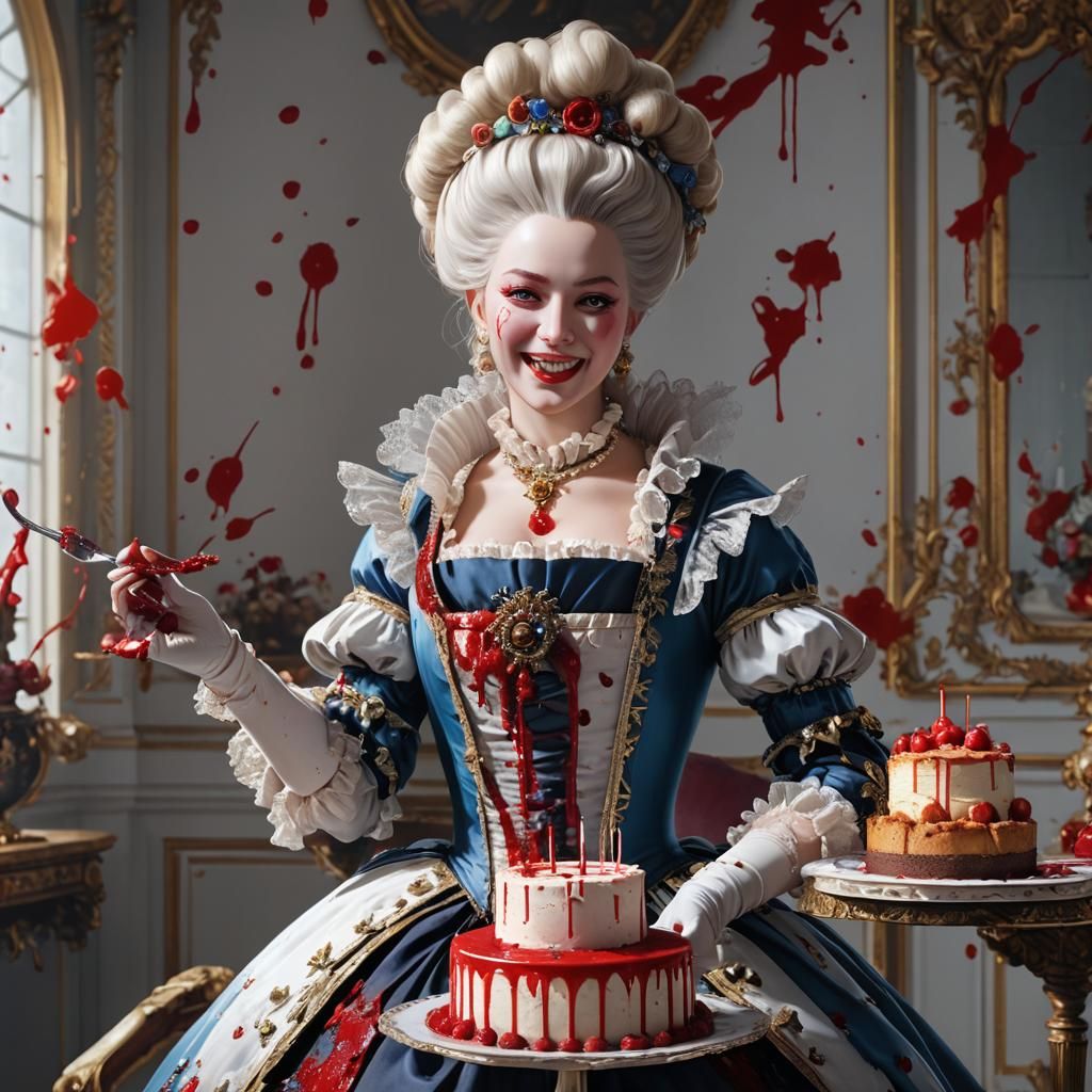 Marie Antoinette Offers Bloody Cake: 3D Anime Art