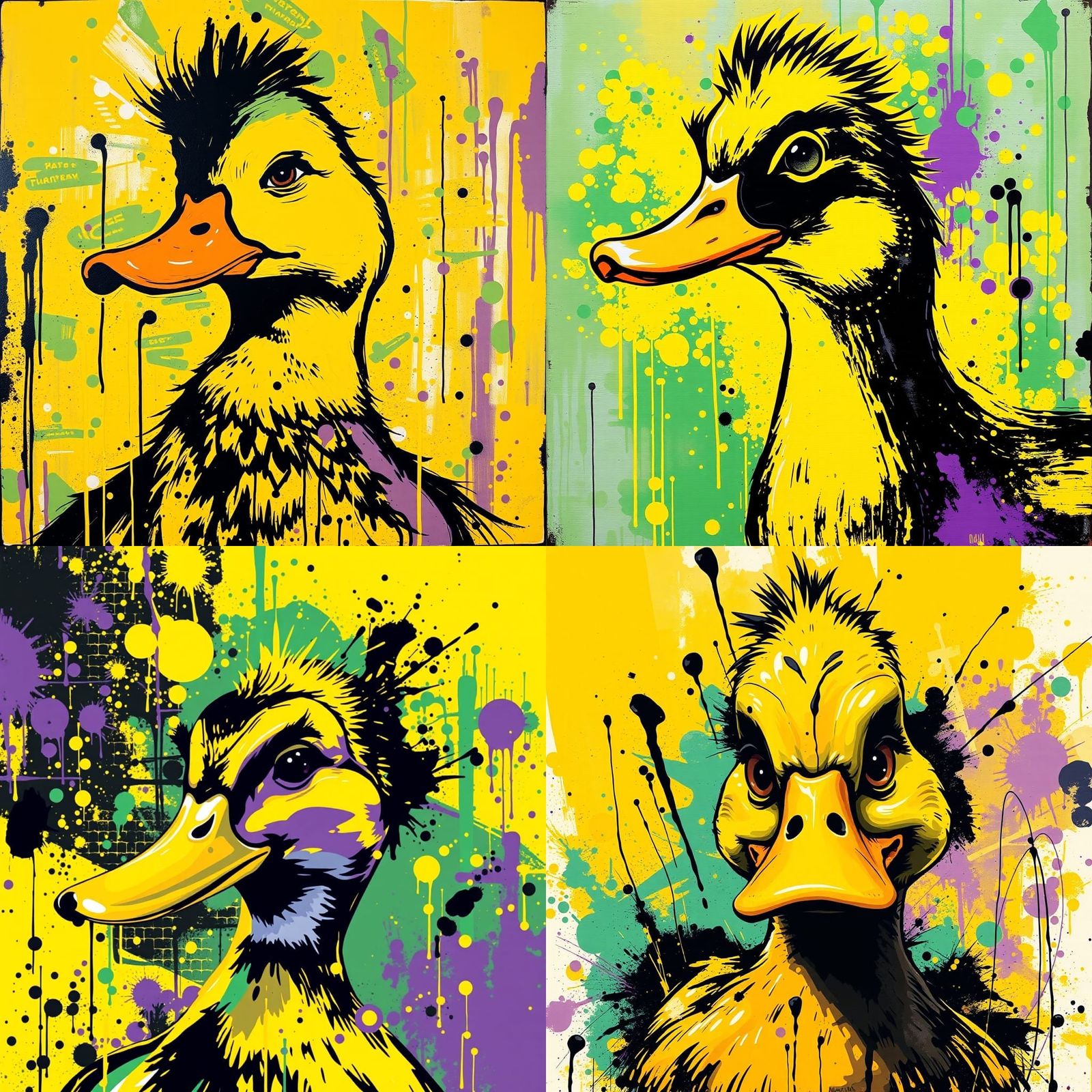Pop Art Duck with Groucho Marx Features