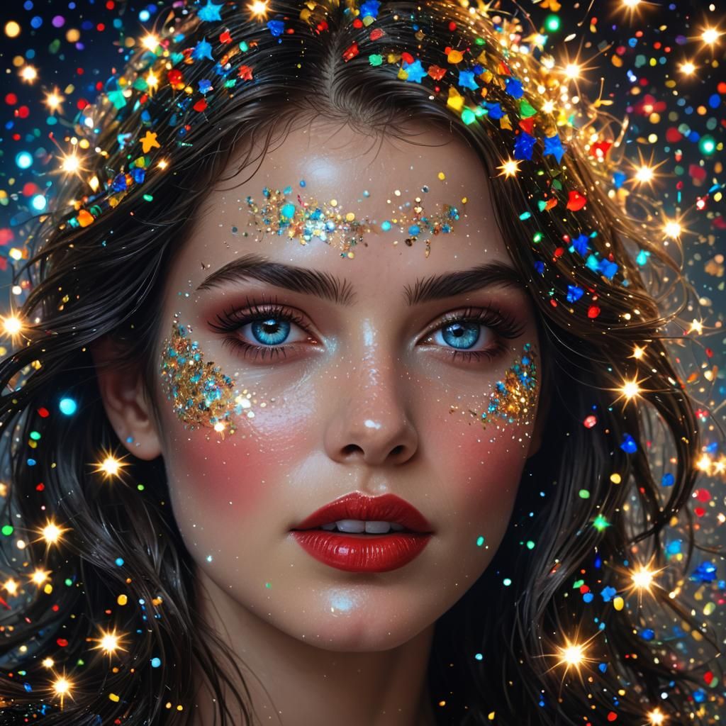 Glittering Star Portrait in Bioluminescent Reef