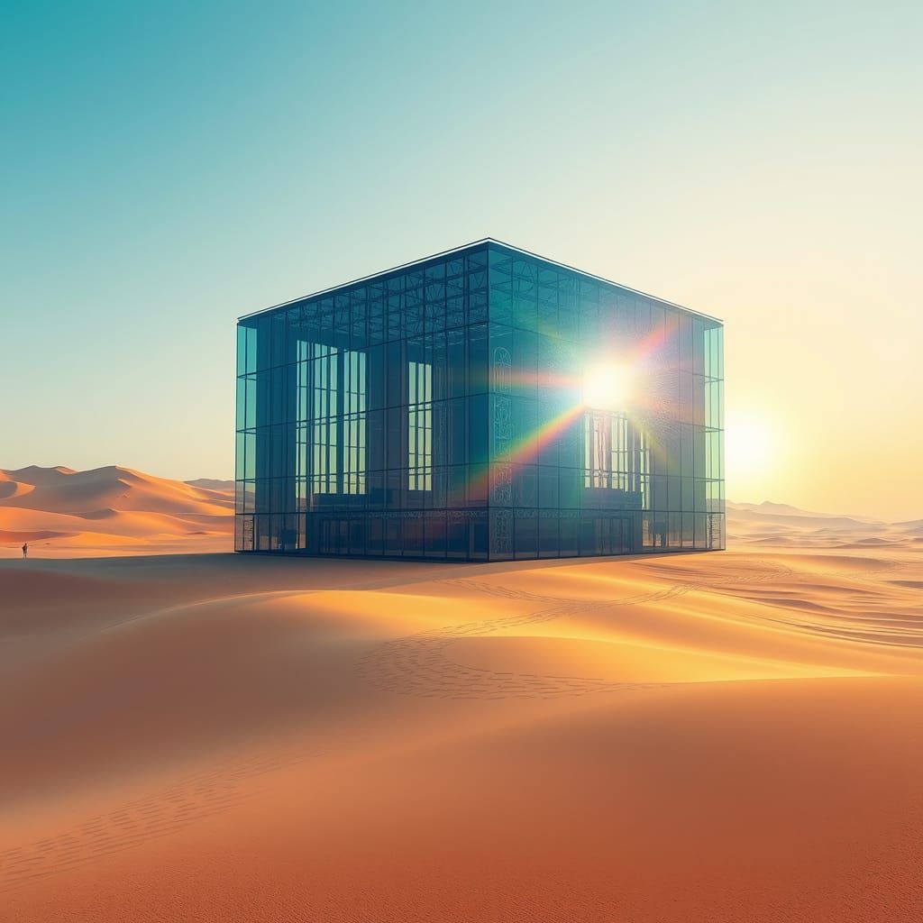 Futuristic Glass Building Reveals Desert Rainbow in Fractal ...