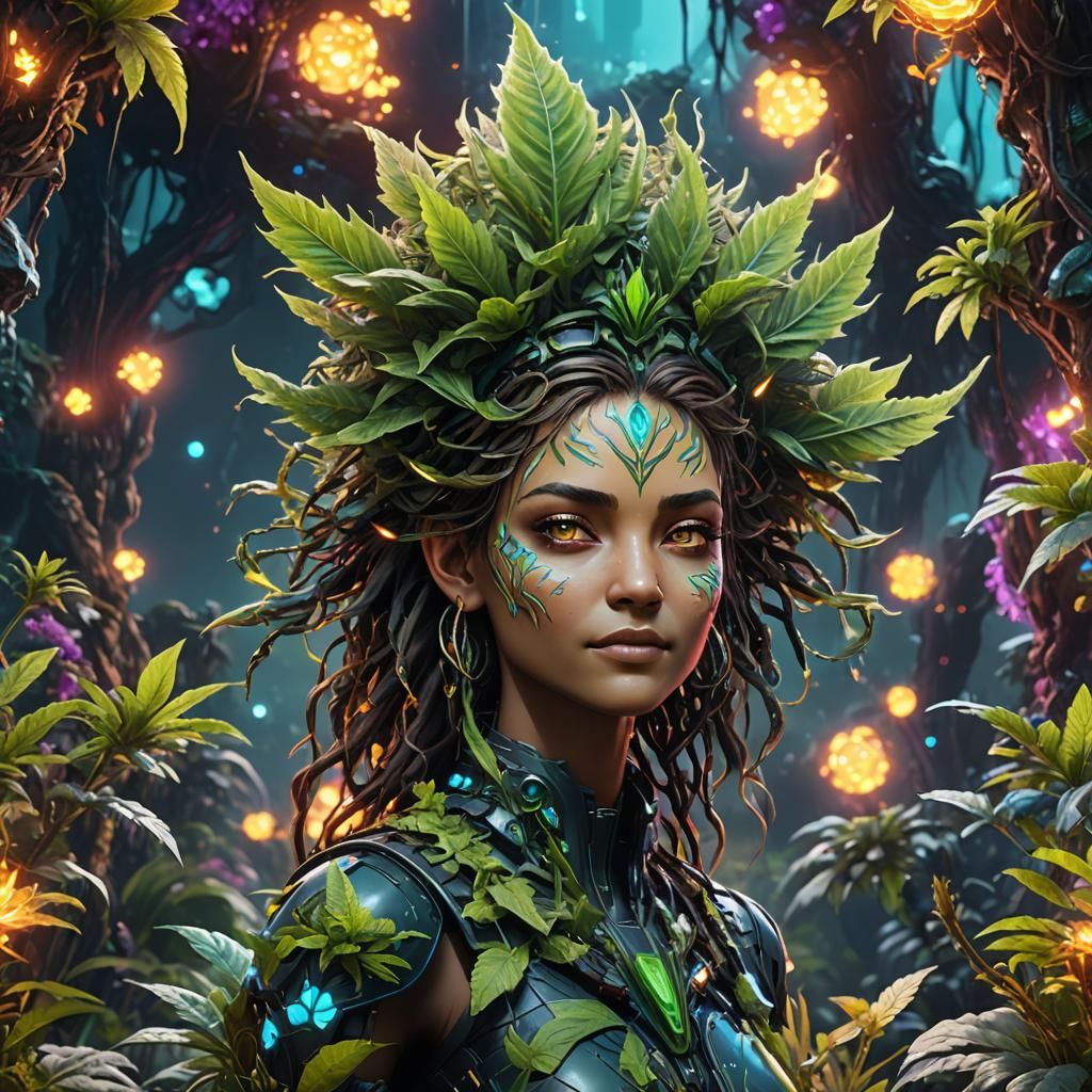 Futuristic Glowing Cannabis Field Inspired by Pandora