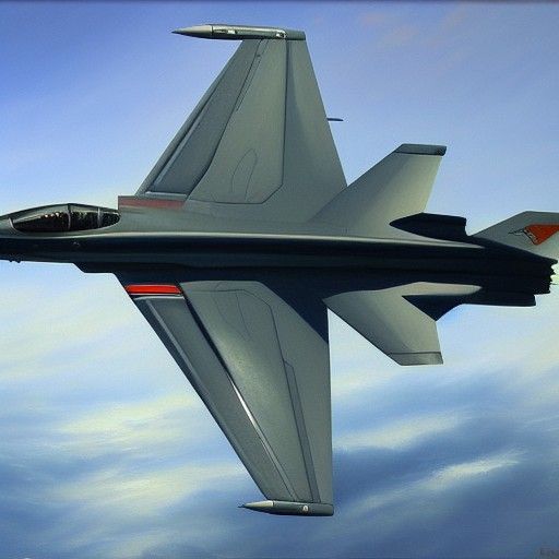 Supersonic Fighter Plane in Oil Painting Style