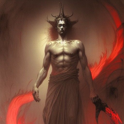 Lucifer, King of Hell in Gothic Horror Style