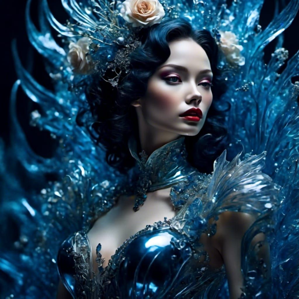 Vampire Woman in Latex: Comic Art Portrait