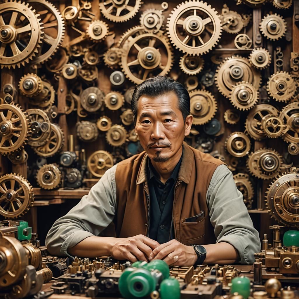 Mystic Inventor Crafts Spiritual Technology in Workshop